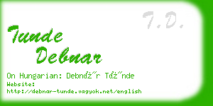 tunde debnar business card